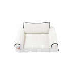 M-Pets Warm Hug Velvet Sofa Bed for Cats and Dogs White Medium