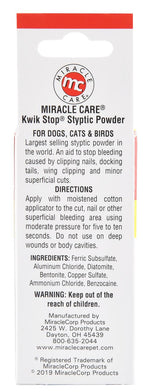 Kwik Stop Styptic Powder for Dogs, Cats, & Birds