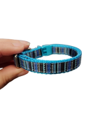 1/2" Blue Stripe Nylon Dog / Cat Collar